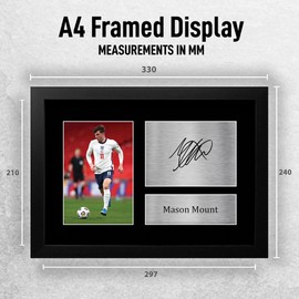HWC Trading FR A4 Mason Mount England Gifts Printed Signed Autograph Picture for Football Fans and Supporters - A4 Framed