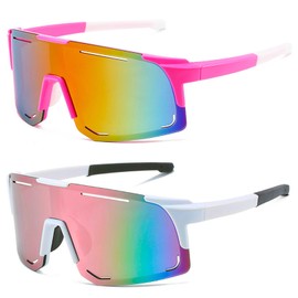 MUSELK 2PCS Sport Sonnenbrille Herren Damen Fahrradbrille Sunglasses Polarisierte Sonnenbrille für Outdooraktivitäten MTB Rennrad Radfahren Biking Ski Sonnenbrille mit UV400