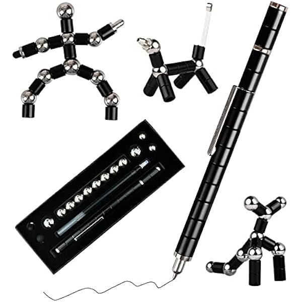 Magnetic Metal Pen,Multifunctional Creative Writing Magnet Ballpoint Pen Decompression Magnetic
