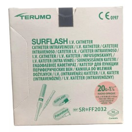 Terumo Catéter Iv Surflash 20gx32mm (1 1/4) Rosa Caja 50pzas
