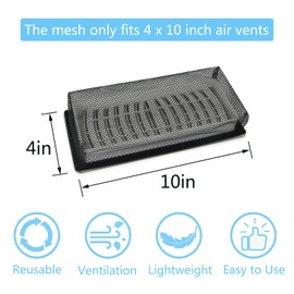 6 Pack 4"x10" Floor Register Trap Cover Screen Air Vent Cover Mesh Filter for Home Floor Register Net Trap
