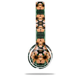 Floral Pattern Orange - Decal Style Skin fits Genuine Beats Solo 2 Wired Headphones (Headphones NOT Included)