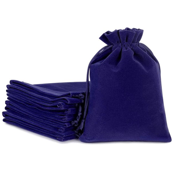 Lucky Monet 25/50/100PCS Velvet Drawstring Bags Jewelry Pouches for Christmas Birthday Party Wedding Favors Gift Candy Headphones Art and DIY Craft (50Pcs, Royal Blue, 2.8” x 3.5”)