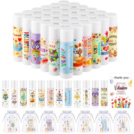 Heigble 36 Sets Volunteer Thank You Gift Lip Balm Thank You Tag Organza Bag Volunteer Appreciation Gifts for Birthday Christmas Thanksgiving Supplies