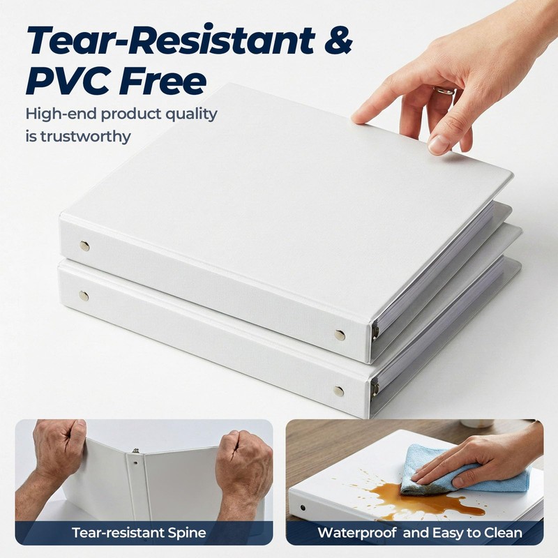 1 Inch 3 Ring Binders 12 Pack, Clear View Binder