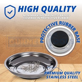 Dunnet Tools 6" 150mm Stainless Steel Magnetic Dish Tray for Parts Bolts Nuts Washers Screws Mechanic Hand Tools Automotive Pats Tray Professional DIY Screw Parts Bowl
