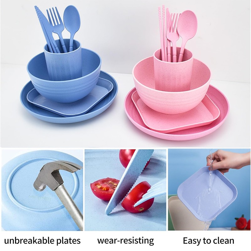 Wheat Straw 8pcs Set Kitchen Dinnerware Bowl Sets Dinnerware Tableware