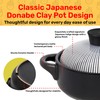 Japanese Donabe Claypot Set (5-piece, 50.7oz with Ceramic Pattern lid),