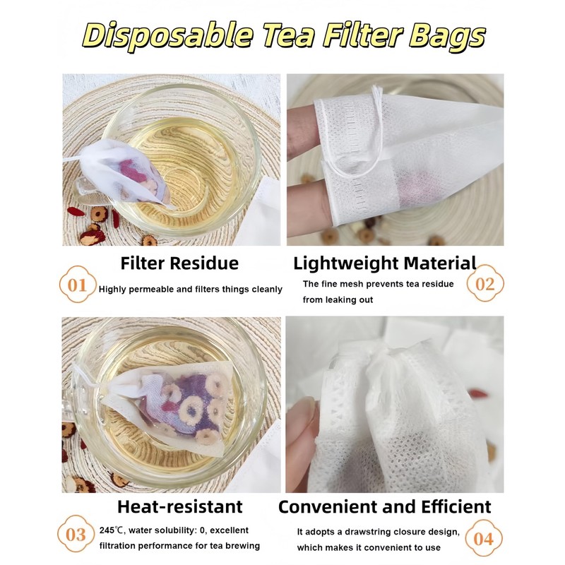 400 PCS Disposable Tea Bags for Loose Leaf Tea-Tea Filter