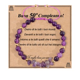 YELUWA 50. Geburtstag Geschenke für Frauen - Armband Damen, Geschenk zum 50. Geburtstag Frau, Geburtstagsgeschenk für Frauen, Mama, Schwester, Ehefrau, Freundin