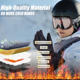 LUWATT Heated Gloves for Men Women, Rechargeable Lithium Battery 3 Temperature Settings Electric Heat Gloves for Men Women for Sports Outdoor Climbing Hiking Skiing Winter
