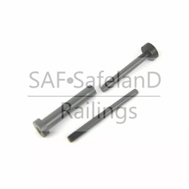 Safeland Stainless T316 Cable Railing Invisible Receiver and Dome Fitting Set- 3/16 Black - S6RCVRST14-18HS-S6FRODT-316HS-BLK