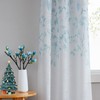 Central Park Leaf Floral Print Metallic Sheer Linen Window Curtain