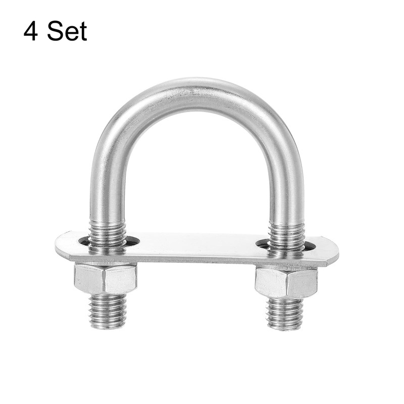 sourcing map Round U-Bolts, 4 Sets 40mm(1.57") Inner Width 69mm