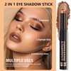 Warm Brown Eyeshadow Stick Shimmer Eyeshadow Pencil Crayon, Hypoallergenic Waterproof