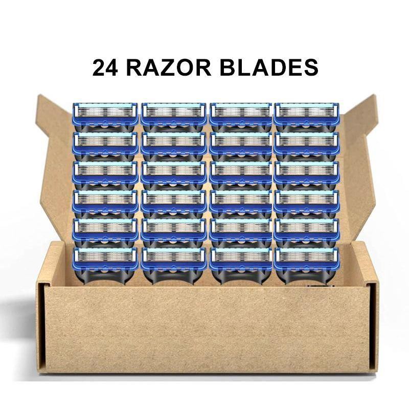 Manual Razor Blades Set, 24pcs/set Replacement Razor Blades for Men,