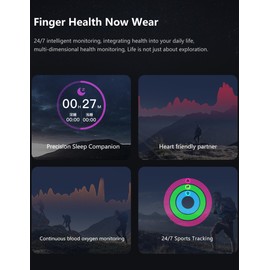 Smart Rings for Men Women Health Ring Fitness Tracker Heart Rate Monitor Sleep Tracker Pedometer Calories Step Counter Waterproof Rings Compatible with iOS Android Phones