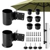 Stainless Steel Deck Umbrella Mount, Patio Railing Umbrella Holder Set