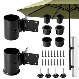 Stainless Steel Deck Umbrella Mount, Patio Railing Umbrella Holder Set