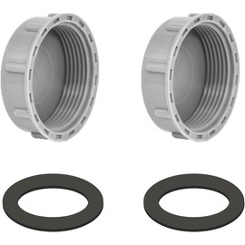 2PCS 45mm Kitchen Sink Waste Pipe Blanking Cap - Trap Blanking Cap with Female-Thread Washer Stop Ends - Washing Machine Plumbing Fittings - Sealing Joints & Pipe Ends (Grey)