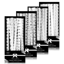 120 PCS Lace Stickers White Scrapbooking Stickers Vintage Embellishments Sticker Cutout Lace Scrapbook Sticker Wedding Scrapbook Supplies for Planners Journals Scrapbooks Embellishments Crafts