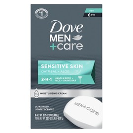 Dove Men+Care Hand & Body Face + Shave Bar Sensitive Skin 6 Count for sensitive skin 3.75 oz