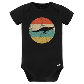 Really Awesome Shirts Retro Tyrannosaurus Rex T Rex Icon Dinosaur Baby Bodysuit (Black), 24 Months Black
