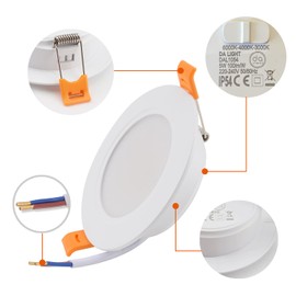 da LIGHT LED Einbaustrahler 230V 6 Stck, IP54 Einbauleuchten 5W 500LM, Bad Einbauspot 3000/4000/6000K, Deckenstrahler Einbautiefe 25MM fr Badezimmer Wohnzimmer Kche Schlafzimmer