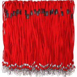 Windyun 500 Pcs Breakaway Lanyards for ID Badges Bulk Lanyards Strap with J Hook Flat Lanyards School and Office Supplies (Red)