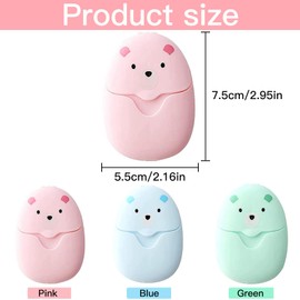 Xrten 6 Boxes of Soap Paper, 300 Sheets Mini Portable Paper Soap, Soap Sheets with Plastic Box for Travel, Camp, Outdoor, Hiking (Pink/Blue/Green)