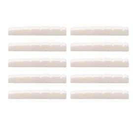 10Pcs Guitar Slotted Bone Nut Flat Bottom 6 String Electric Guitar Replacement Parts 42mm DJ25B