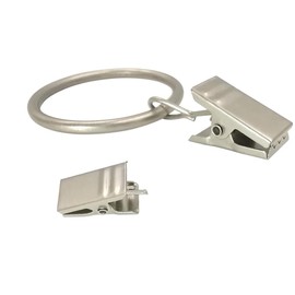 15PCS Rustproof Metal Drapery Rings, Stainless Steel Curtain Rings with Clips, Rings with Clips for Hanging, Shower Curtain Hooks with Clips, Decorative Curtain Rod Clips (Silver)