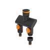 Fiskars 2-way valve, with on/off switches, for 3 thread sizes
