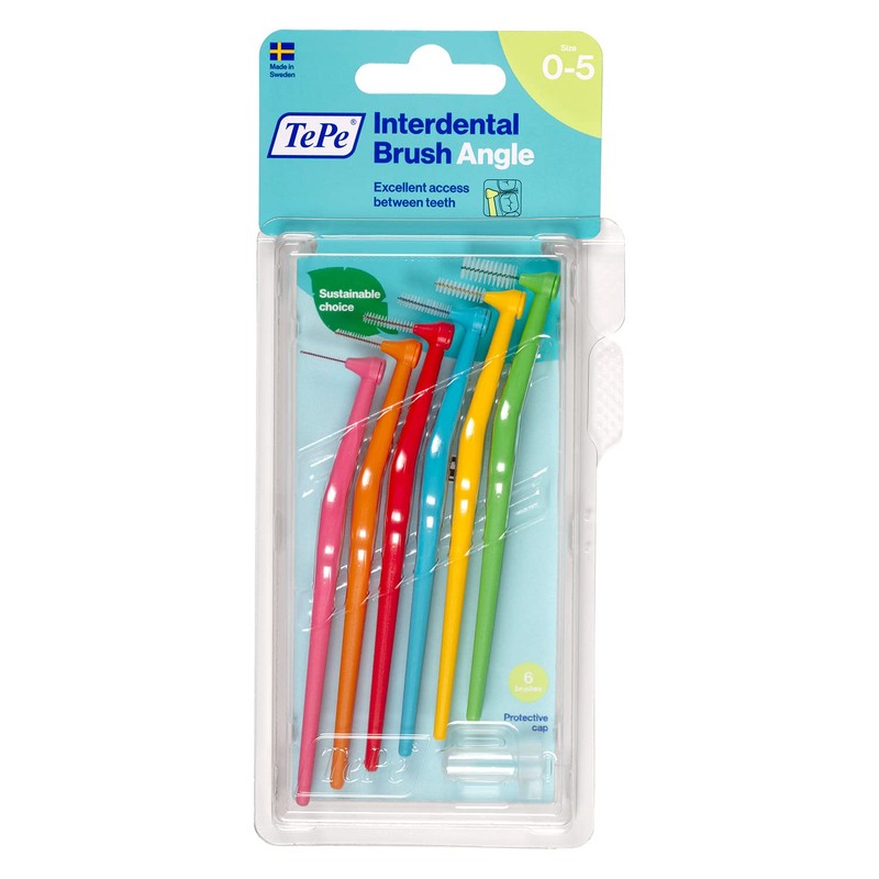 TePe Pack of 6 Interdental Brush Angle, Angled Dental Brush