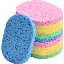 Pack of 10 Sponges Face, Face Sponges Cosmetics, Face Sponge Natural, Cleaning Sponge, Wash Sponges for Make Up Remover, SPA Exfoliating Mask, Make-Up, Non-Irritating (Multi-Colour)