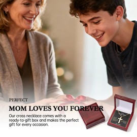 Corato Son Gifts from Mom Faith Cross Pendant Necklace 14K Gold Plated, Birthday/Graduation/Christmas Gifts for Son 20In