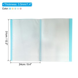 PATIKIL 9.4x12.2" Binders with Plastic Sleeve Set, 5Pcs PP 60 Pockets Waterproof Sheet Folder Protector Portfolio for Paper Presentation Photo, Multicolor