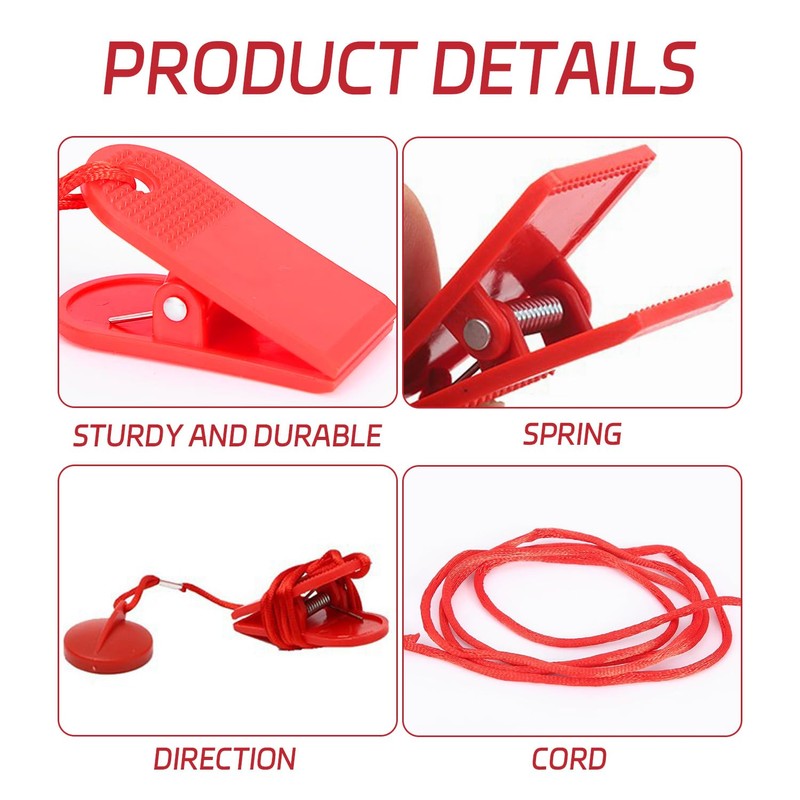 OVDGWC 2-Piece Treadmill Safety Lock, Simple Safety Lock, Magnetic Buckle,