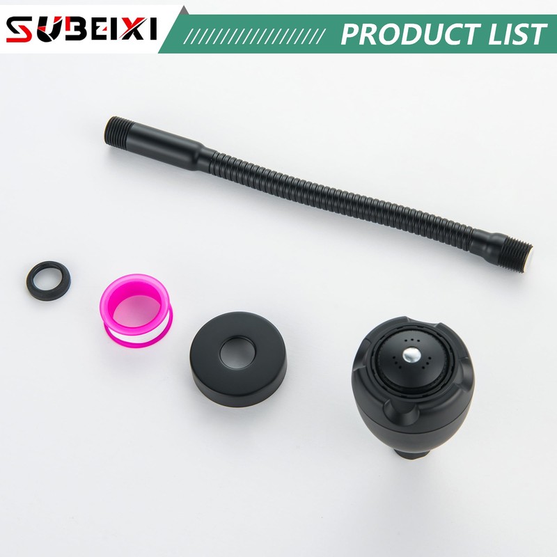 SUBEIXI Adjustable Shower Arm with High Pressure Shower Head, Powerful