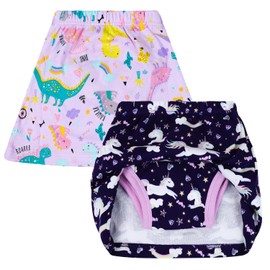 MooMoo Baby Girls Potty Training Underwear 2 Packs Cotton Diaper Skirt for Potty Training Absorbent