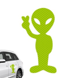 Reflective Car Stickers,Alien Car Decal Reflective Sticker - Funny Car Stickers, Reflective Car Sticker for Backpacks, Helmets