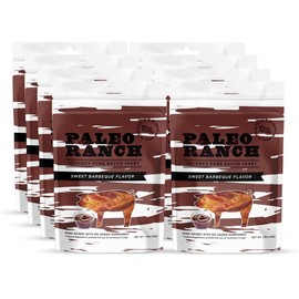 PALEO RANCH Uncured Bacon Jerky, Sweet BBQ, No Added Hormones, No Preservatives, 1.5-oz. Pouches, (Pack of 8)