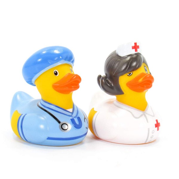 Nurse & Doc First Responders Rubber Duck (Mini Set) Bath Toys by Bud Duck | Elegant Gift Packaging We Care for You | Child Safe | Collectable