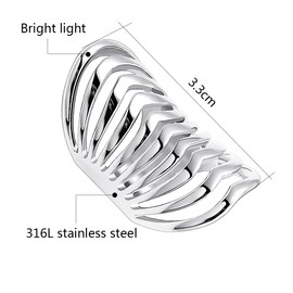 COUYA Polished Stainless Steel Split Style Ring Multilayer Stacked Knuckle Finger Rings Band (7)