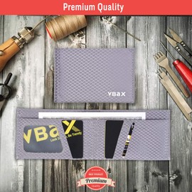 VBAX Microfiber Waterproof RFID Slim Bifold Wallet for Men - Minimalist Front Pocket Card Holder Holds up to 10 Cards and Cash, Grey