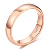 SHINYSO 4mm Tungsten Carbide Ring Dome Polished Wedding Band for