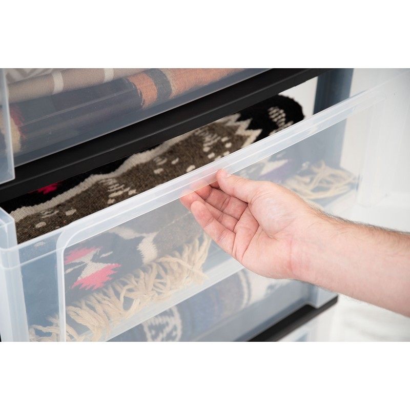 IRIS 110306 110306 5-Drawer Wide Chest, Black