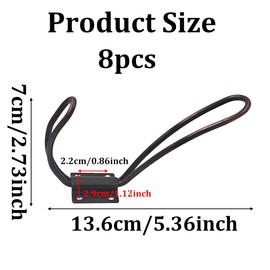 Runseaway 8PCS Rustic Farmhouse Coat Hooks, Double Wall Mounted Vintage Hooks, Antique Style Wall Hook Metal Decorative Entryway Hangers for Coats Hats Bags(Red Copper)