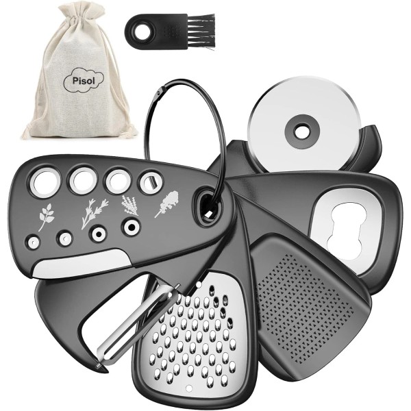 Pisol Kitchen Unique Gadgets Set 6 Pieces, Space Saving, Cheese