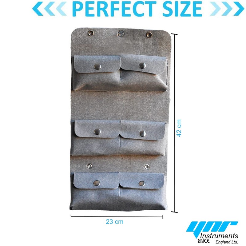 Sheep Shearing Handpiece Leather Comb Pouch 6 Pocket (Grey)